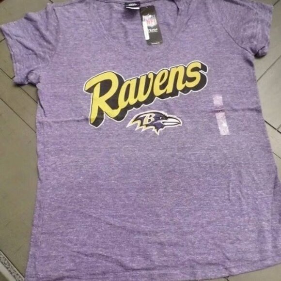 5th & Ocean by New Era Women's Large Baltimore Ravens Tri-Natural T-Shirt, Large - Picture 2 of 8